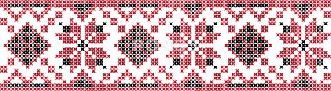 Embroidered cross-stitch ornament national pattern Stock Illustration
