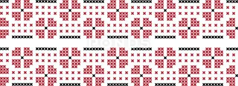 Embroidered cross-stitch ornament national pattern Stock Illustration