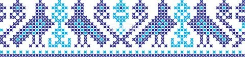 Embroidered cross-stitch ornament national pattern Stock Illustration