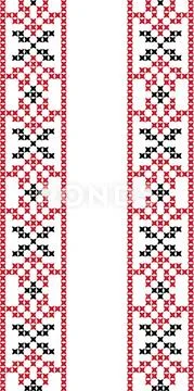 Embroidered cross-stitch ornament national pattern Stock Illustration