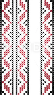 Embroidered cross-stitch ornament national pattern Stock Illustration