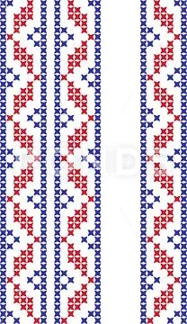 Embroidered cross-stitch ornament national pattern Stock Illustration
