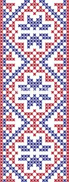 Embroidered cross-stitch ornament national pattern Stock Illustration