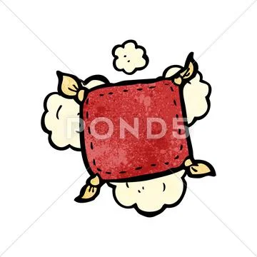 Embroidered cushion carton Stock Illustration