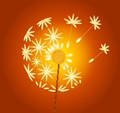 Embroidered dandelion Stock Illustration