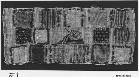 Embroidered darning sampler 1769 Dutch. Embroidered darning sampler. Dutch... Stock Illustration