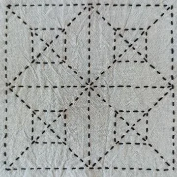Embroidered Fabric Pattern Background.  Stock Photos