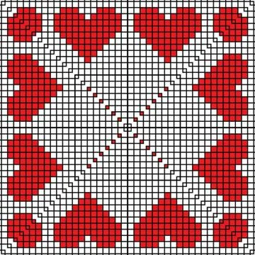 Embroidered hearts pattern brushes. 스톡 일러스트