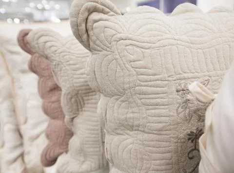 Embroidered pillows 스톡 사진