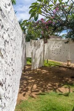 Embroidered tablecloths Stock Photos