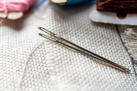 Embroidery accessories. Handiwork Stock Photos