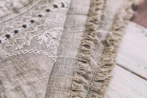 Embroidery background. Needlework in progress 写真素材