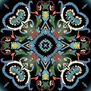 Embroidery Baroque vector seamless pattern. Glowing floral grunge background Stock Illustration