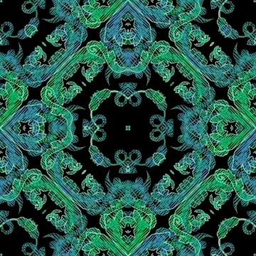 Embroidery baroque vector seamless pattern. Colorful floral grunge background Stock Illustration