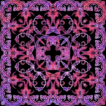 Embroidery baroque vector seamless pattern. Colorful floral grunge background Stock Illustration