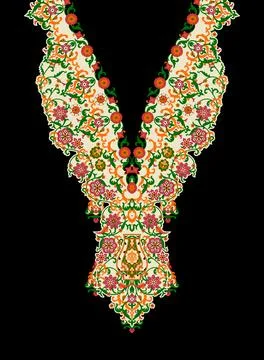 Embroidery baroque vector seamless pattern. Colorful floral grunge backgrou.. Stock Illustration