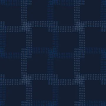 Embroidery Boro Patch Kantha Vector Pattern. Asian Needlework Seamless 库存插图