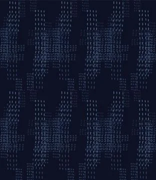 Embroidery Boro Patch Kantha Vector Pattern. Asian Needlework Seamless Stock Illustration