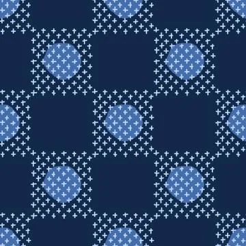 Embroidery Boro Patch Kantha Vector Pattern. Asian Needlework Seamless Illustrazione stock