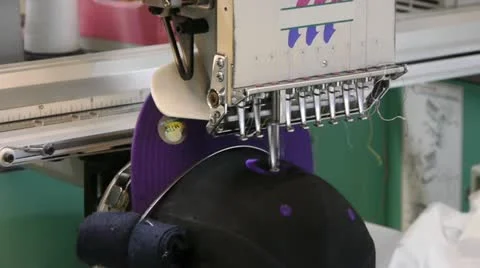 Embroidery on a cap Stock Footage 11230866