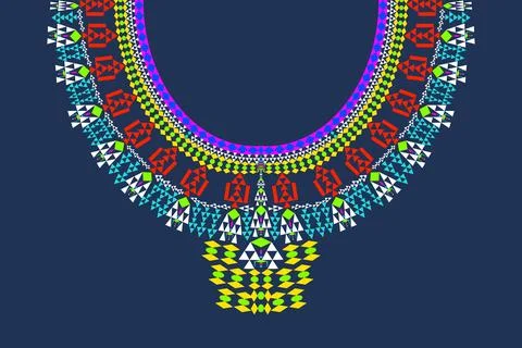 The Embroidery collar design,ehtnic necklace pattern. Stock-Illustration