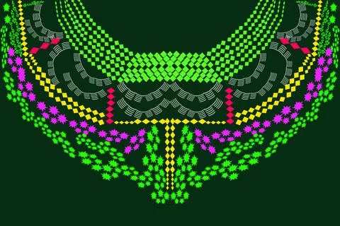 The embroidery collar design,necklace fine pattern Stock Illustration