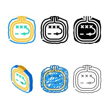 Embroidery concepts craft work color icon vector Stock Illustration