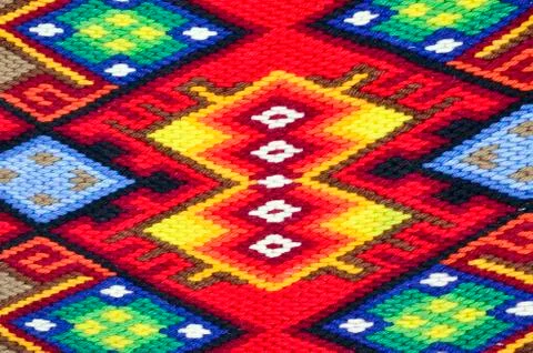 Embroidery with cotton threads Stock Photos