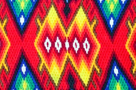 Embroidery with cotton threads Stock Photos