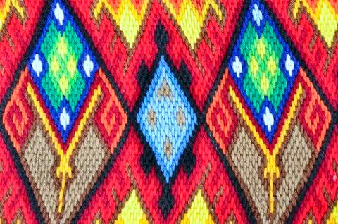 Embroidery with cotton threads Stock Photos