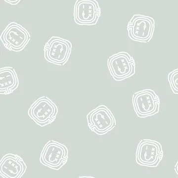 Embroidery craft work line vector seamless pattern Stock Illustration