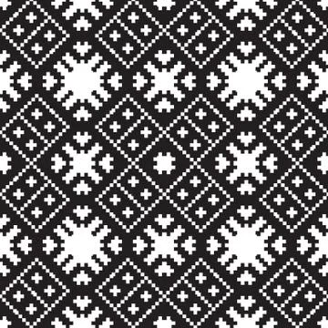 Embroidery ethnic geometric seamless patterns Illustrazione stock