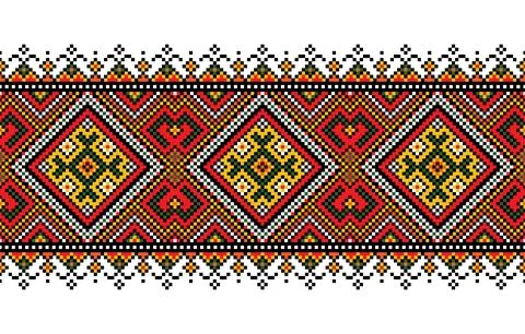 Embroidery fabric indian pattern. Design by printing, carpet retro, geometr.. 스톡 일러스트