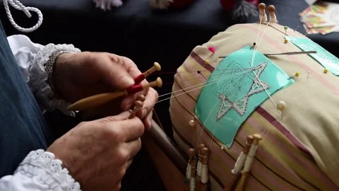 Embroidery on five-pointed star 库存影片 71014119