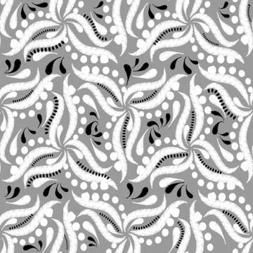 Embroidery floral vector seamless pattern. Ethnic style grunge Paisley flower Stock Illustration
