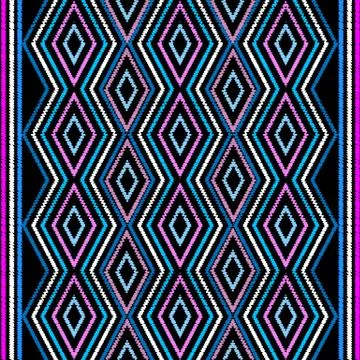 Embroidery geometric vector seamless border pattern. Abstract grunge striped  스톡 일러스트