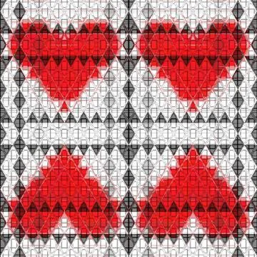 Embroidery heart patchwork Stock Illustration
