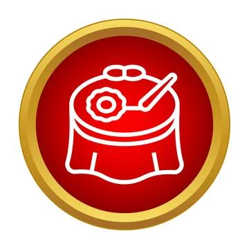 Embroidery hoop with needle and thread icon Stock Illustration