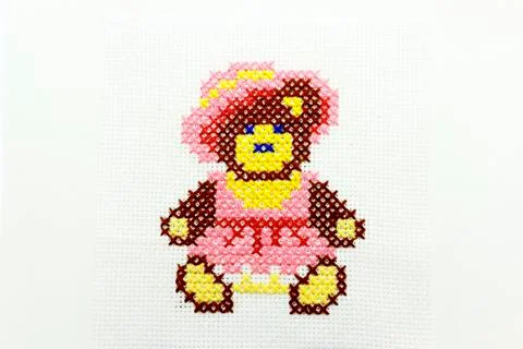 Embroidery of the image of a bear Foto stock