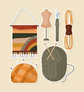 Embroidery items set Stock Illustration
