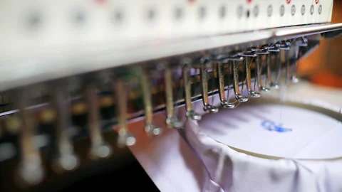 Embroidery Machine doing its job Stock Footage 247489843
