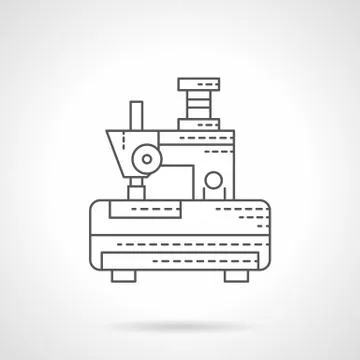 Embroidery machine flat line vector icon Stock Illustration