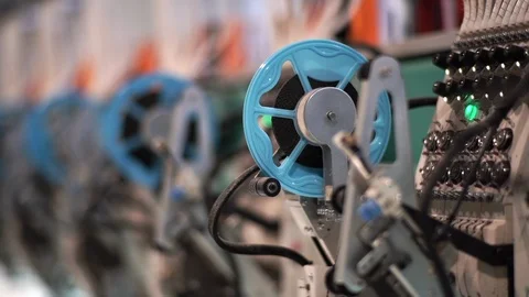 Embroidery Machine - Patterns On Textile Industry. Stock Footage 89542003