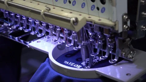 Embroidery Machine on progress Slow Mo Stock Footage 106790467