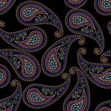 Embroidery paisley pattern. Vector image Illustrazione stock