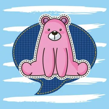 Embroidery patch denim Stock Illustration