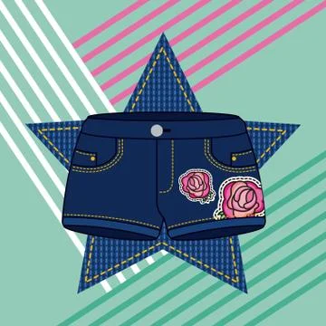 Embroidery patch denim Ilustración de archivo