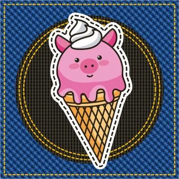 Embroidery patch denim Ilustración de archivo