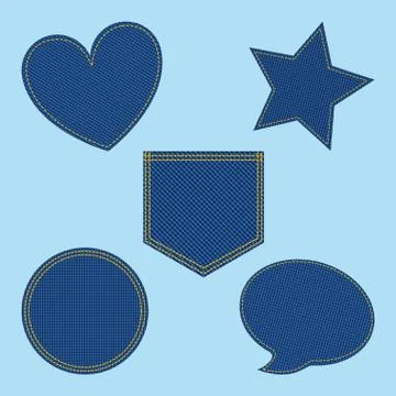 Embroidery patch denim Stock Illustration