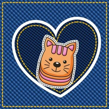 Embroidery patch denim Ilustración de archivo